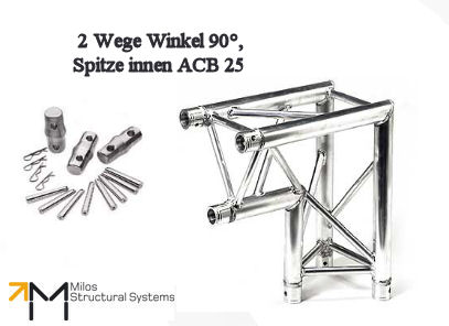 LiteTruss P3-M290, 2 Wege Winkel 90°, Spitze innen ACB 25